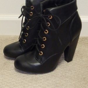 Black BAMBOO ankle booties